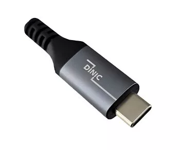 Cable DINIC USB C 4.0, recto a ángulo de 90°, PD 240W, 40Gbps, conector de aluminio, cable de nailon, 0,50m